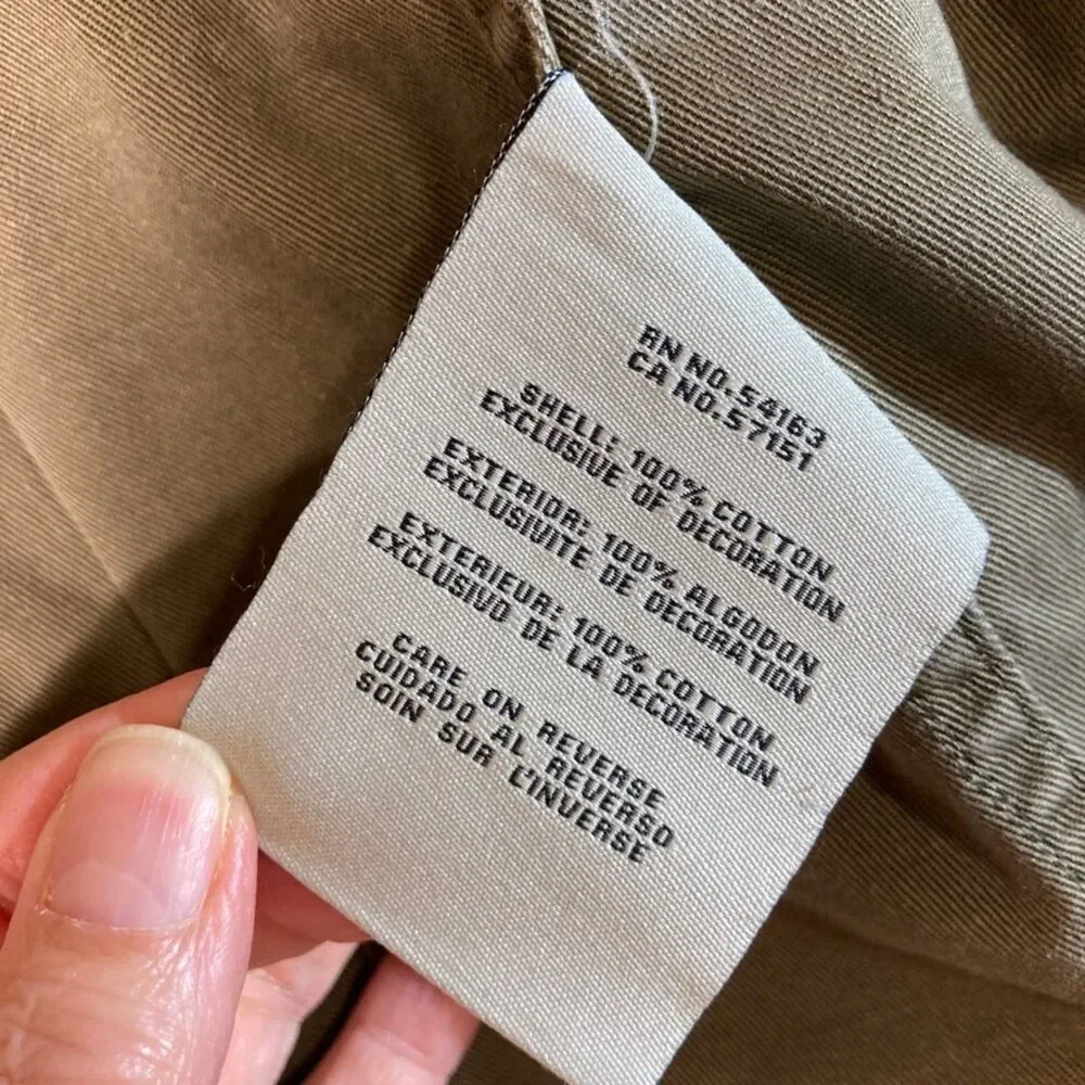 Levis Jacket Med Camo Military Style Y2K Vintage 90's Cotton Raw Front Hem Denim - Picture 10 of 13